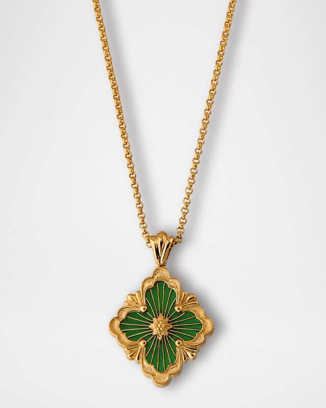 18K Yellow Gold Opera Tulle Green Pendant